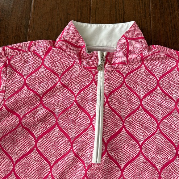 SanSoleil SolCool 1/4 Zip Pullover 
Pink White 
Size Medium - Picture 4 of 6